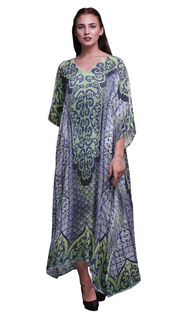 Phagun Paisley Ethnic Ladies Kaftan Holiday Loungewear Maxi Dress Beach