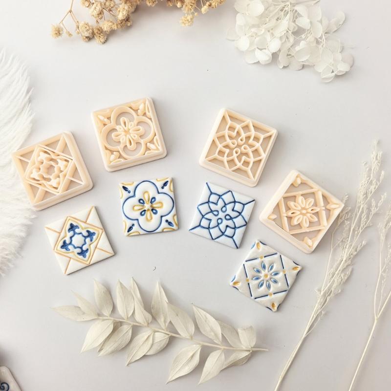 Quadratische Polymer Clay Form, PLA Präge- und Schneidwerkzeug für DIY Ohrringe, ca.. 3,4 cm für Schmuckprojekte