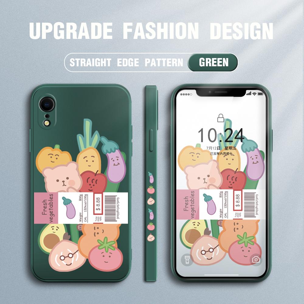 Cartoon Vegetables Phone Case for Redmi Xiaomi POCO Note 10 Pro 9 9A 9T 10C 8 7 11 Lite 5G X3 M3 Square Edge Soft Full Camera Protect Cover Cases