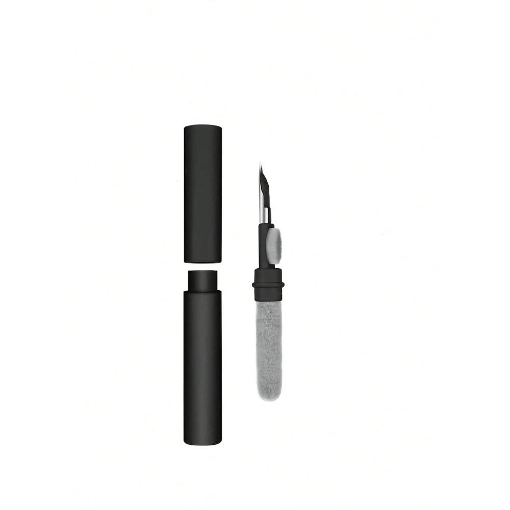 

1 шт. Премиальная многофункциональная ручка для чистки наушников 3-в-1 с мягкой щеткой, портативный инструмент для чистки беспроводных наушников, зарядных кейсов, клавиатур чёрный