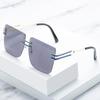 Glasses, Personalized Large-Frame Painted Double-Beam Square Glasses, Personalized Frameless Sunglasses For Women