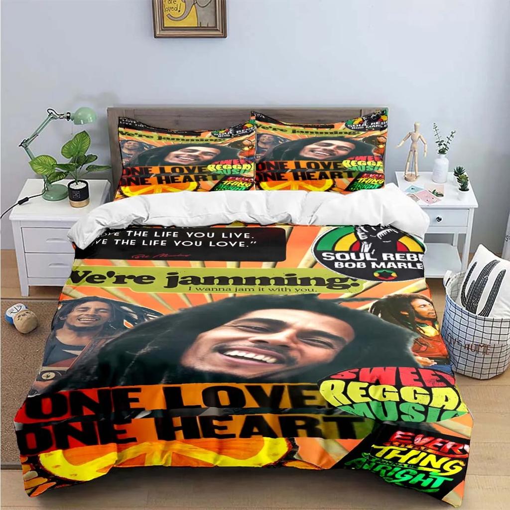 3D Printed Singer R-Reggae Bob Marley Duvet Cover Pillowcase Bedding Set teenagers Twin Full Single/Double/Large Size