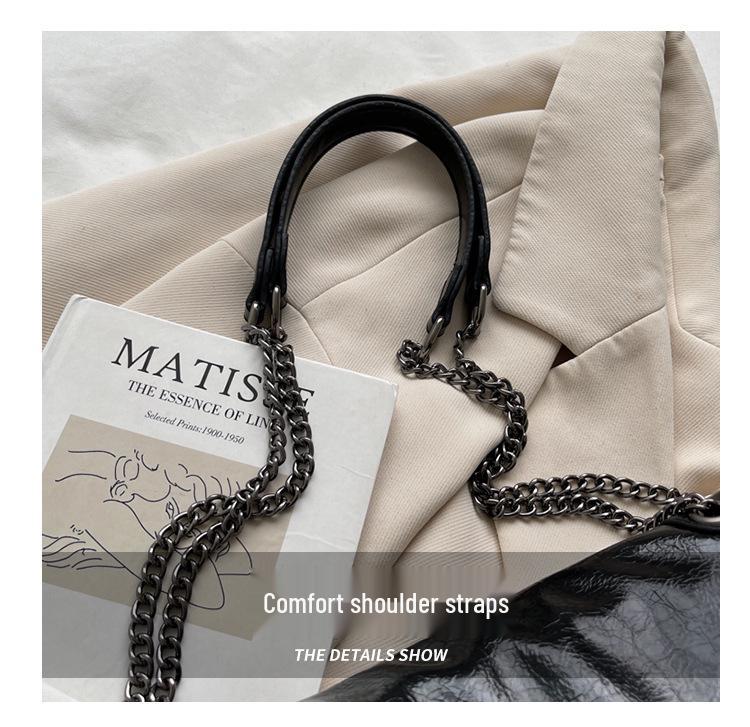 Damers Mångsidiga Plyschkedja Axelväska - Stor Kapacitet Höst/Vinter Mode Crossbody