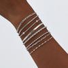 Vnox Wasserdichte Edelstahl-Kettenarmbänder mit Perlen, Figaro Gliederketten-Armbänder, Herren Damen Gestapelte Accessoires