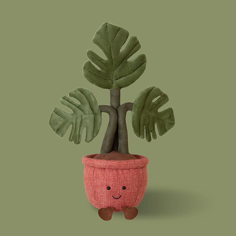 Jellycat Natural Style Plush Potted Plant Dustproof Short Velvet For Living Room