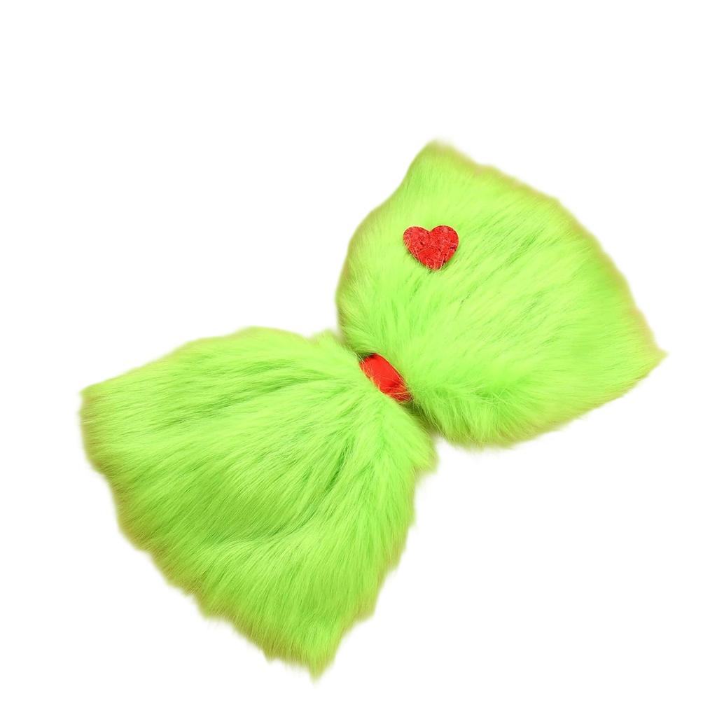 Christmas Tree Top Green Hairy Bow Decoration Green Plush Bow Christmas Decoration Christmas Party Supplies