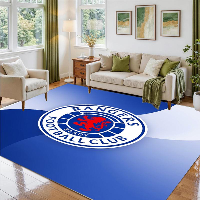 Rangers FC Design Crystal Velvet Rug Soft Decorative Mat for Bedroom Entrance