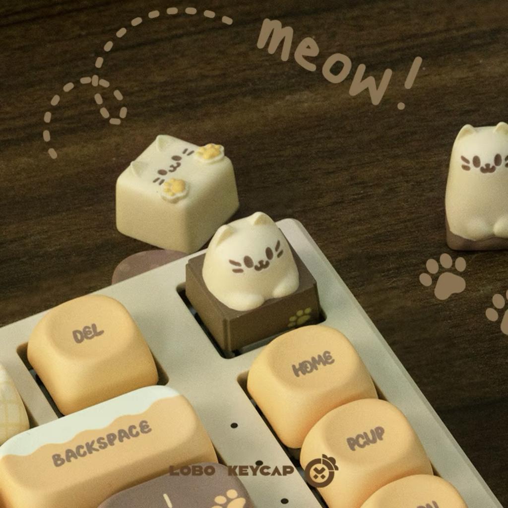 MEOW Artisan Keycap LEBO Originate Resin Custom Cute Kitty Theme Personalized Keyboard Cap for Mechanical Keyboard Accessories