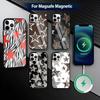 Leopard Print C-Cherry Star Phone Case For iPhone17,16,15,14,13,12,11 Plus,Pro Magnetic with Magsafe Wireless Charging