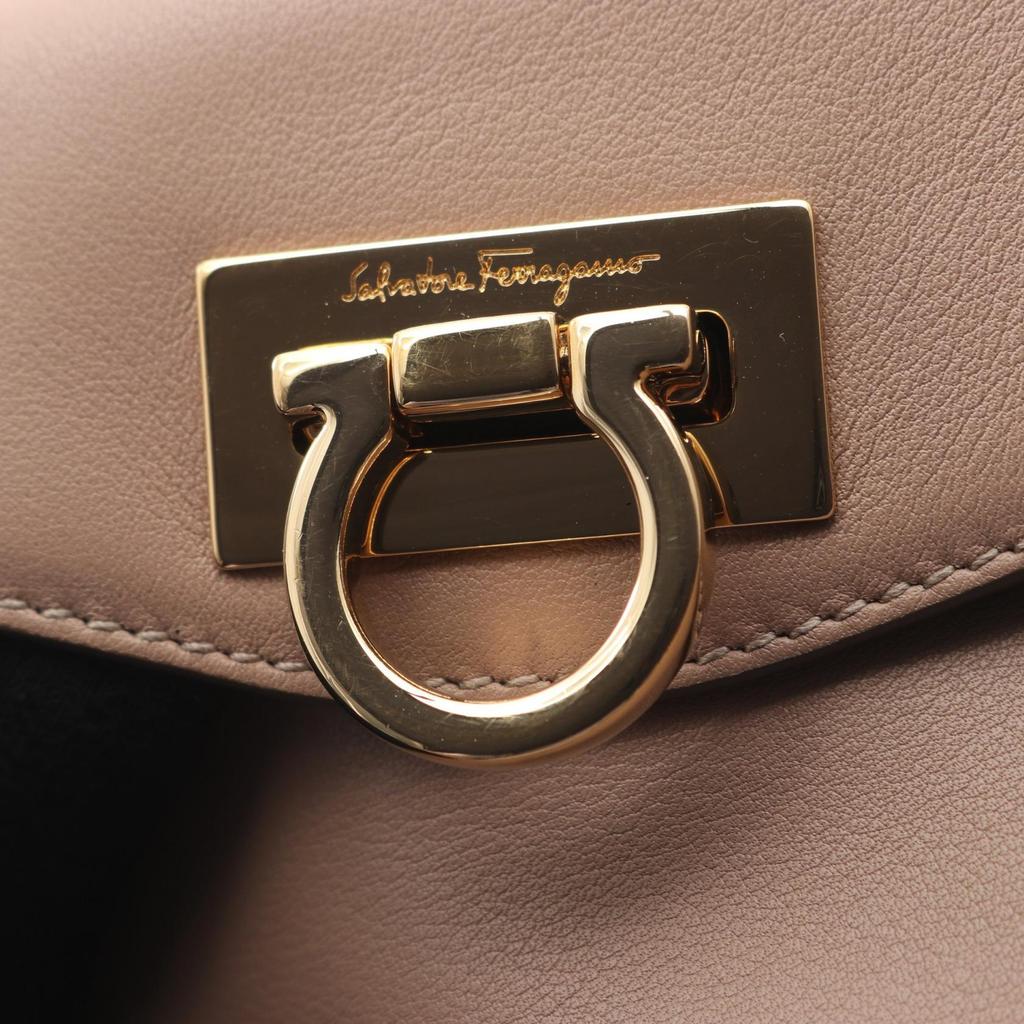 Used Salvatore Ferragamo Gancini 2WAY Handbag leather Beige Used Women
