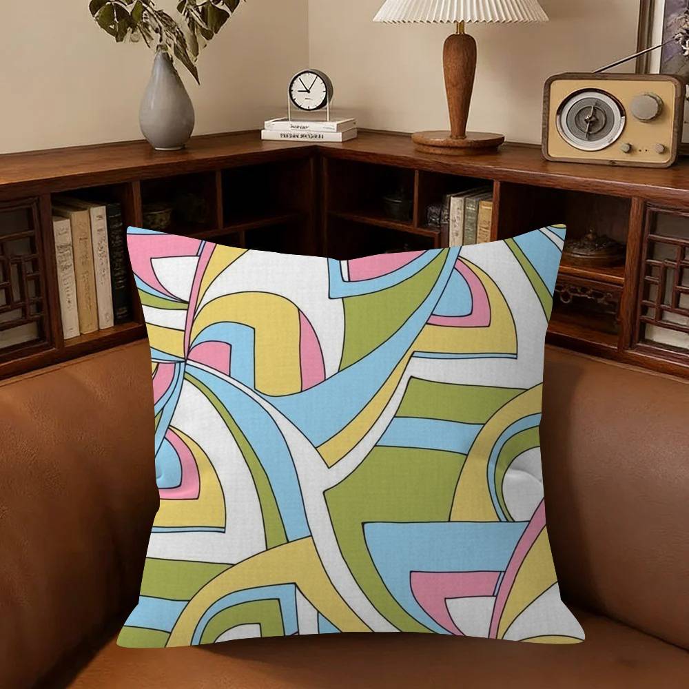 E-Emilio P-Pucci Logo Fashion  Cushion Cover Inches Farmhouse Decor Home Throw Pillow Covers for Couch Decorations