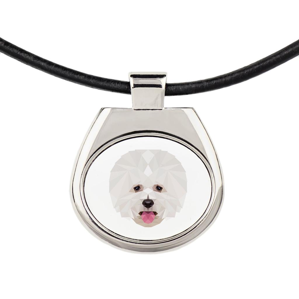 Bichon Frise, Bichon Tenerife, Bichon a poil frise – Colier cu un design geometric și inscripția „Art-Dog” | Art-Dog