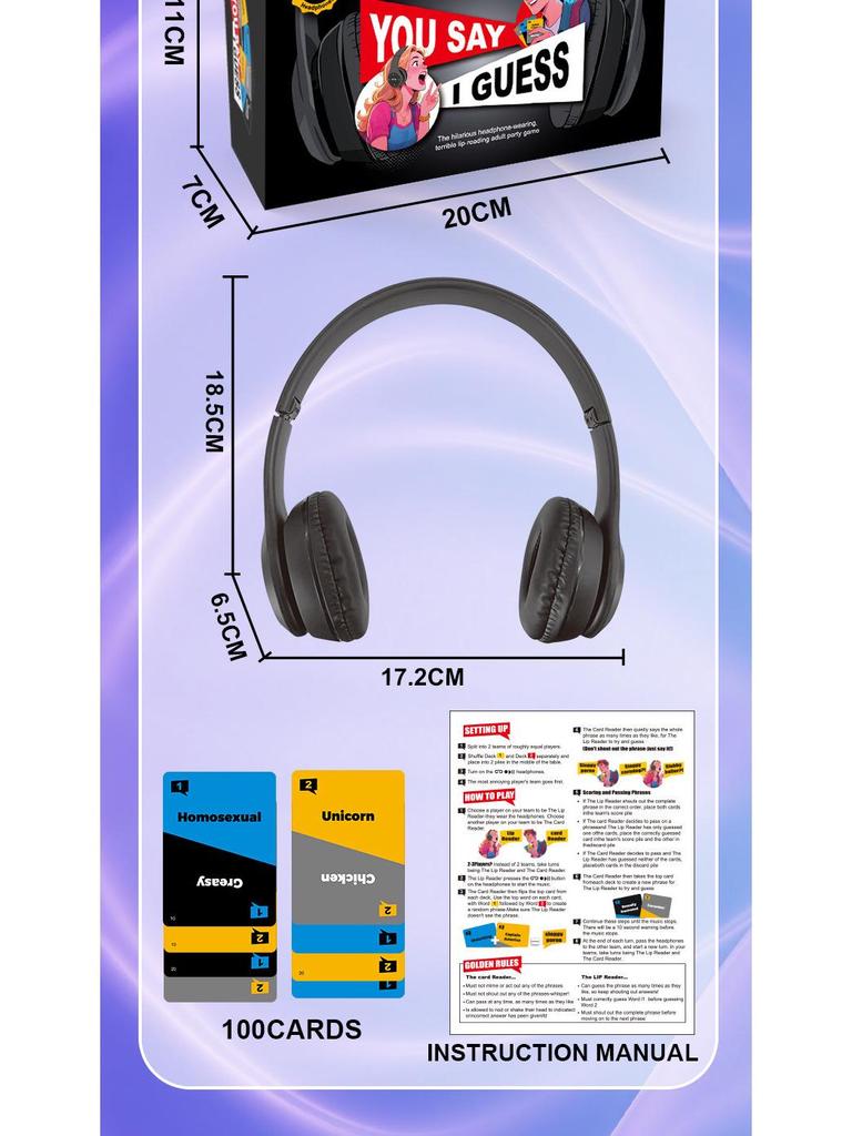 TK Hot Item: Party Card Battle Board Game & Headset - Parent-Child Challenge & Interaction