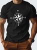 Compass Graphic Print Black T-shirt