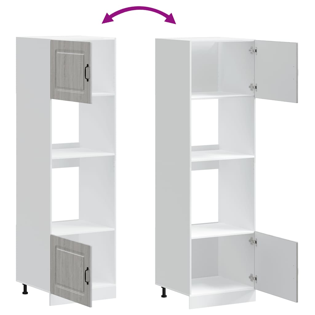 Kalmar Oven Cabinets 2 Pcs Grey Sonoma Wood Based Material