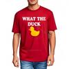 T-shirt Uomo Manica Corta Streetwear T-shirt What The Duck Anatra Gialla Estate Minimalista T-shirt Hiphop Manica Corta Casua