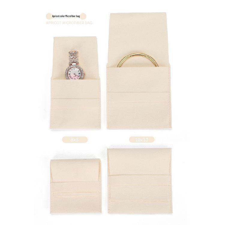 

Custom Microfiber Velvet Jewelry Pouch with Flap & Press Stud Closure - Logo Printable