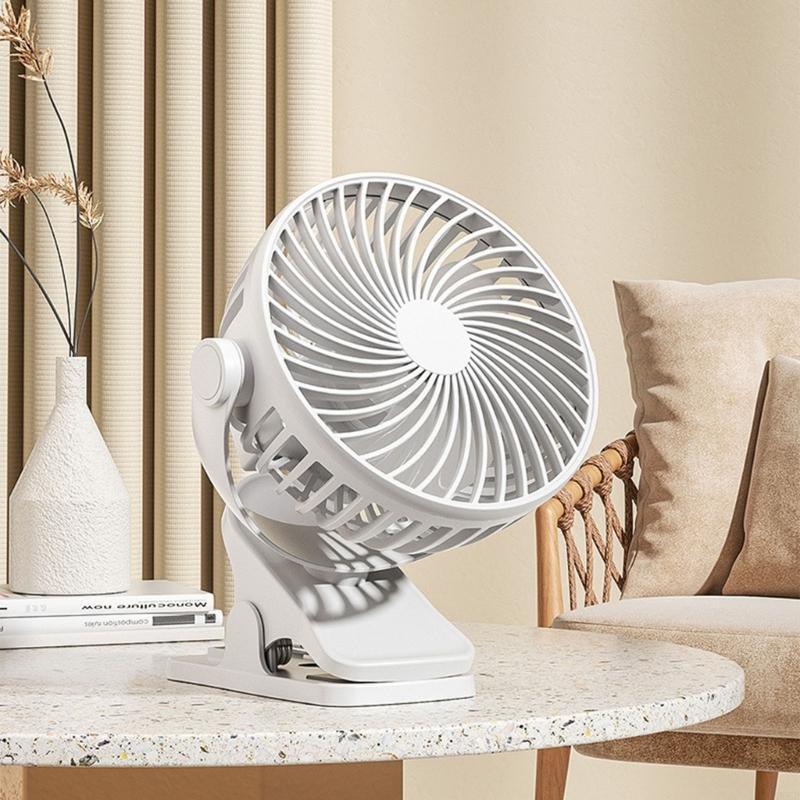 M6CB Travel Fan with 360 Degree Rotation and Three Speed Settings Quiet Desk Fan
