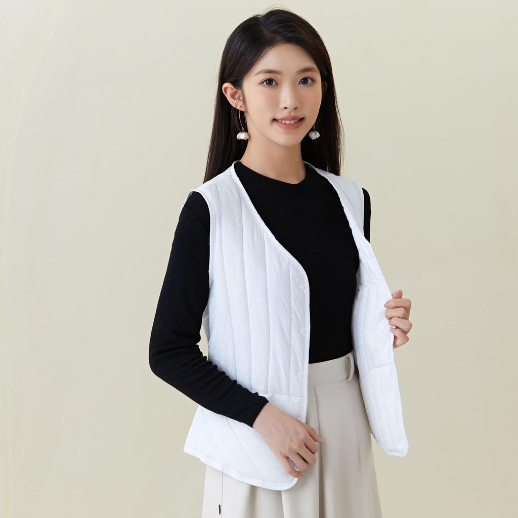 Women's Winter Down Cotton Padded Winter Lightweight Double-sided Warm Students Home Female Cotton Vests Fashionable and Warm