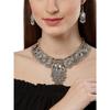 Shining Diva Fashion Latest Stylish Traditional Oxidised Silver Necklace Jewellery Set for Women