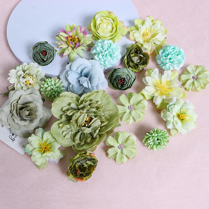 Mehrfarbig Gemischt Künstliche Blumen Seidenrose Kunstblumen für Heimdeko Hochzeitsdekoration DIY Bastelgirlande Bouquet-Accessoire