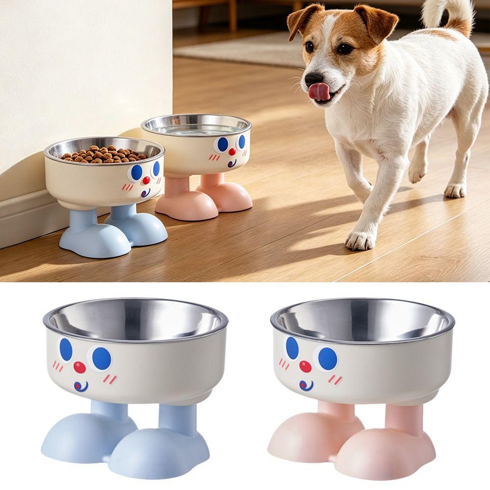 Anti-Tip Pet Bowl Stainless Steel Dog Bowl Cute Pet Feeding Bowl  Dog
