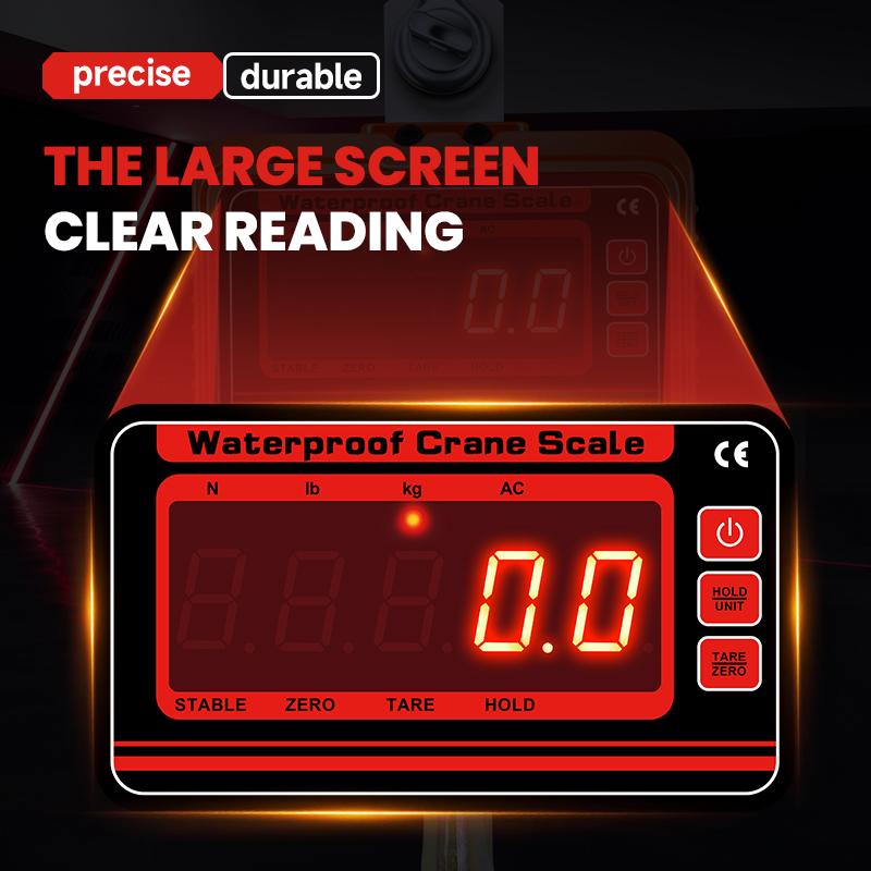1/3T Waterproof Digital Crane Scale 3000kg LED Display Heavy Duty Alloy Steel Hook Precise Weight Balance 0 5KG Industrial