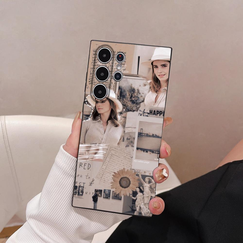 Star E-Emma Watson Phone Case For Samsung Galaxy S25 S24 S22 S23 Ultra S21 S20 Plus 5G Frosted Non-Slip Full Cover Soft Case