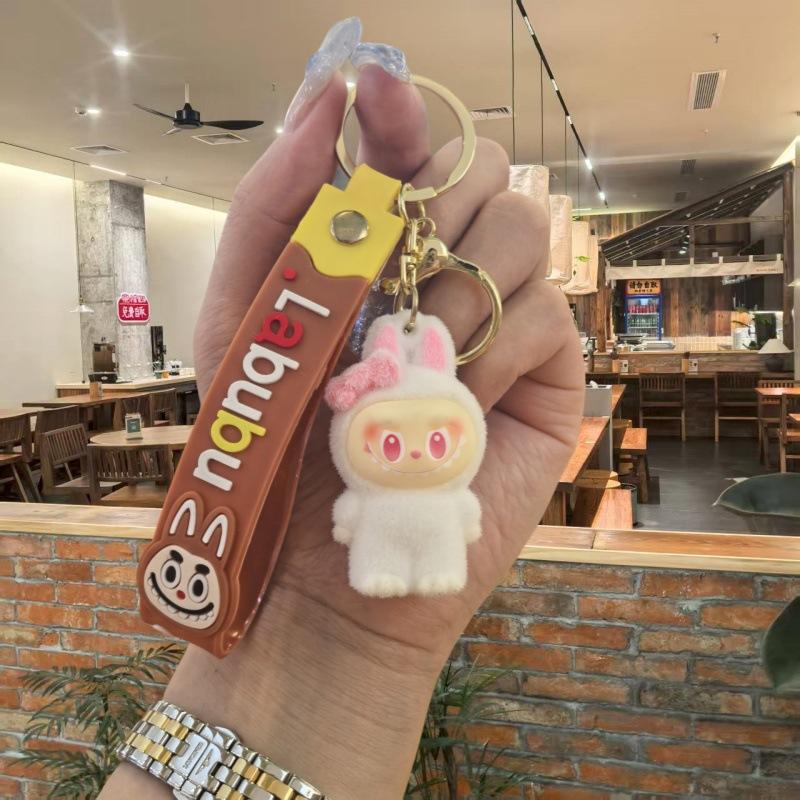 Cartoon Macaron Fleece Doll Keychain Pendant Cute Small Gift Keychain
