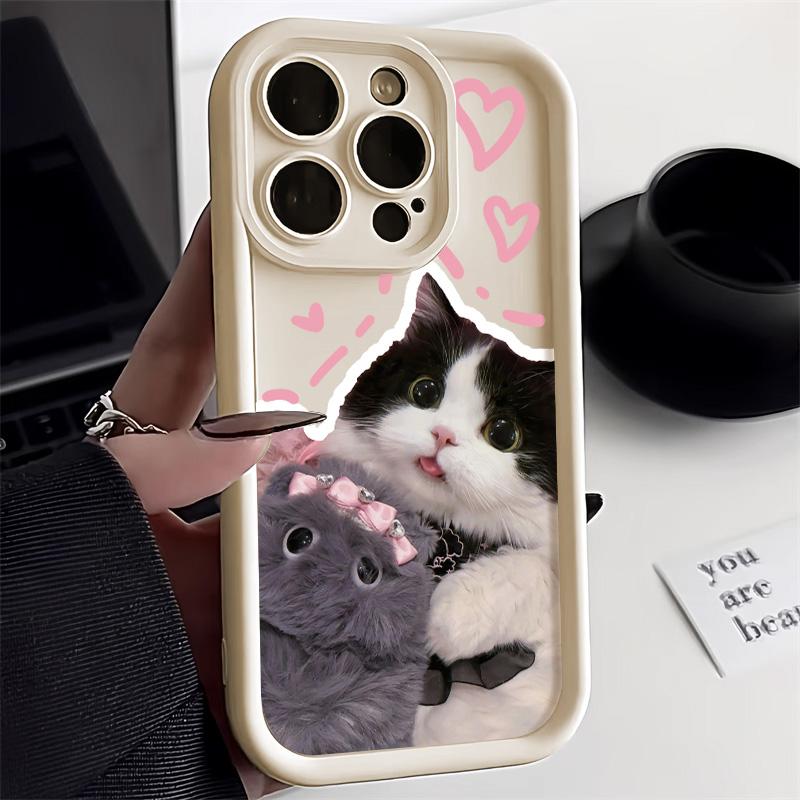 Candy Cute Cat Phone Case For iPhone 13 Case iPhone 11 15 14 12 17 16 Pro Max XR XS 7 8 SE Funny Matte Shockproof Cover