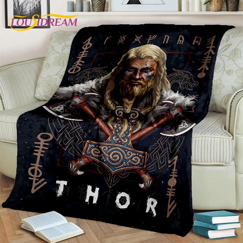 Odin Wikinger Symbol Valknut Nordisch Valhalla Decke, Weiche Überwurfdecke für Zuhause Schlafzimmer Bett Sofa Picknick Reisen Büro Abdeckung Kind