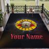 Custom Text Printed Rug Guns N’ Roses Non Slip Floor Carpet For Home Room Decor