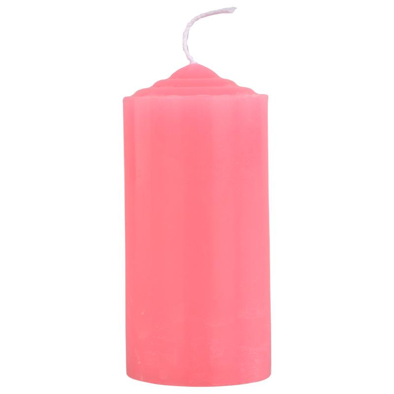 Colorful Macaron Short Cylindrical Black & Purple Unscented Candle for Home & Event Decor