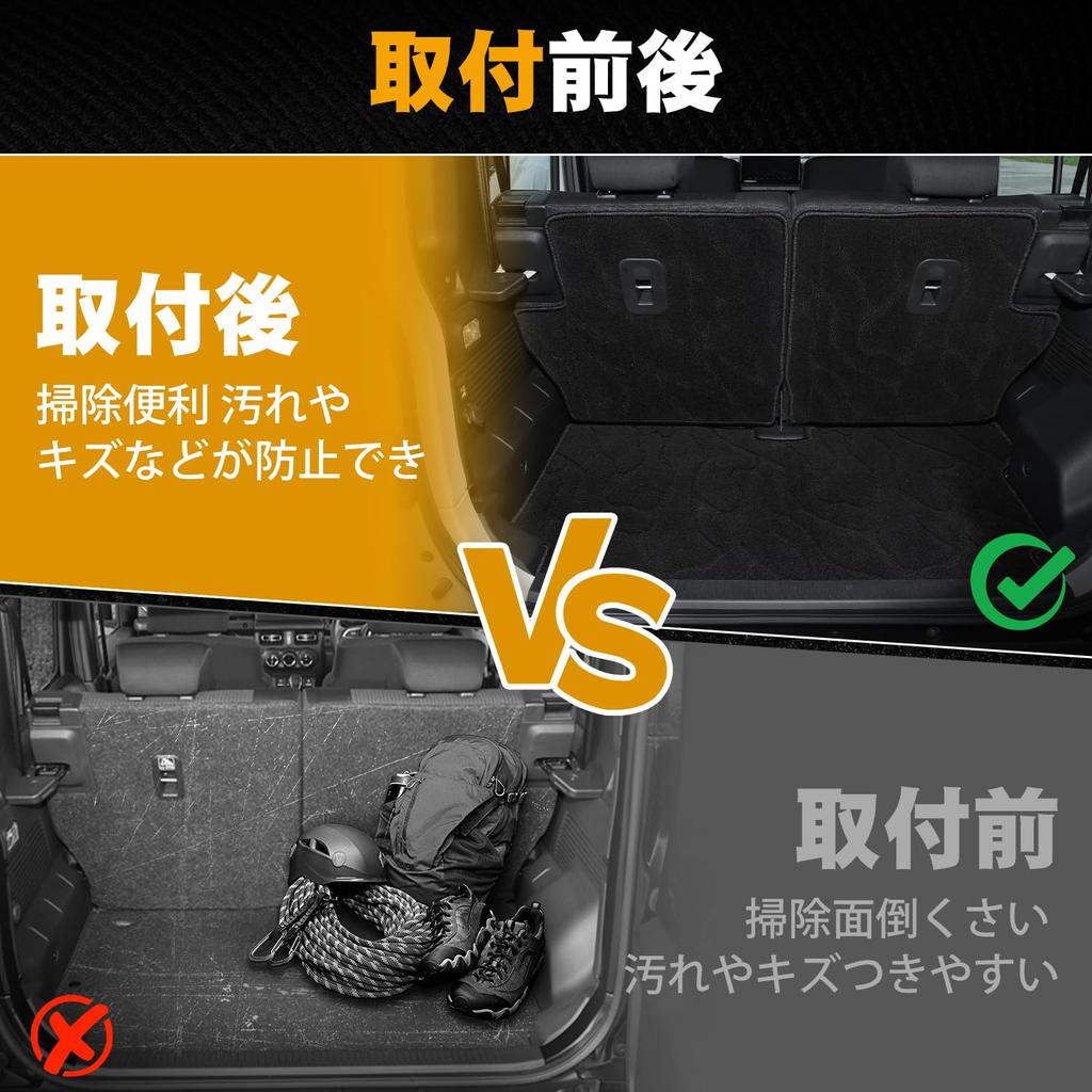 AUTO SPEC JIMNY Nomade Luggage Trunk Cargo Floor Mat for Suzuki Jimny JC74 2025 Interior Easy Protective Wave Pattern Set Mat, Mat, Mat, (April