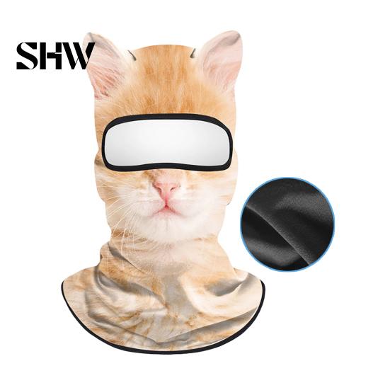 Cycling Face Mask 3D Animal with Ears, Breathable Ice Silk Balaclava for Moisture Wicking Spring Summer, Quick Drying UV Protection Full Cover