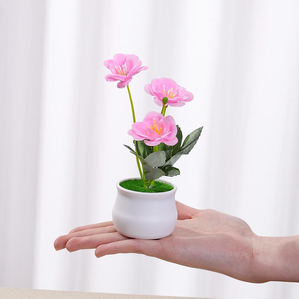1Pcs Artificial Potted Plant Decoration 14cm Fake Plant Ornament for Home Table Bedroom Decor DIY Crafts Ornament Accessories