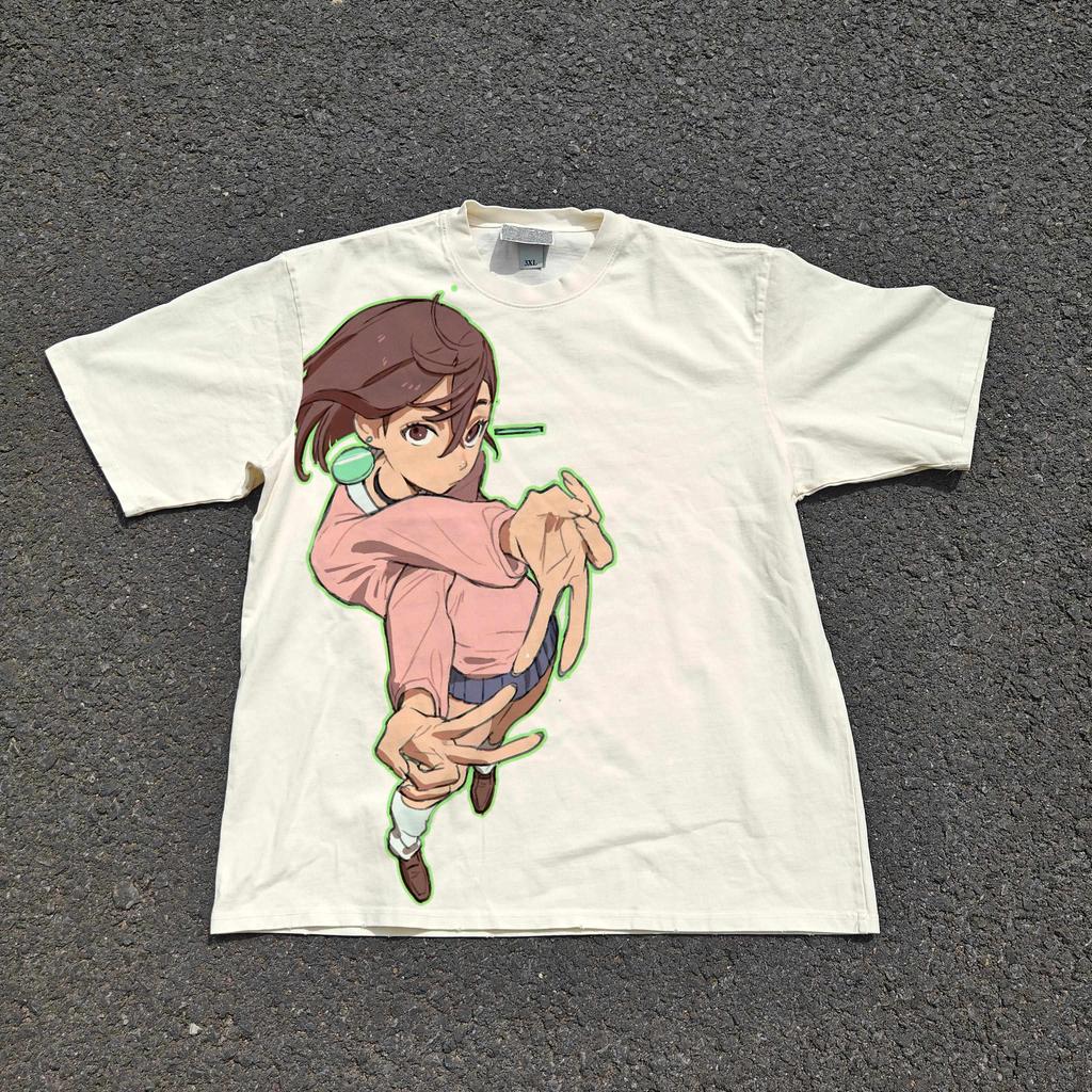 Y2k Harajuku Anime Pattern Top Short-sleeved High Street Style Top T-shirt High-quality Rest Sports Top Men's women's T-shirt