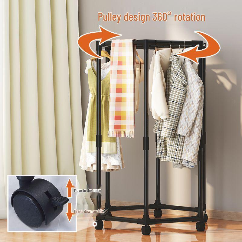Multi-Functional Rotating Floor-Standing Drying Rack for Clothes and Hats