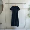 Mizqz Women S Puff Balloon Round Short Sleeve Flare dreSS