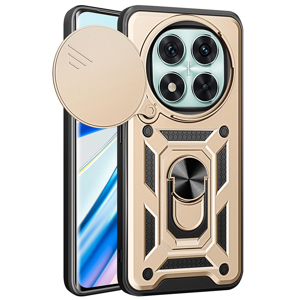 For Xiaomi Redmi Note 14 Pro 5G/Poco X7 5G Case with Slide Camera Lid PC+TPU Kickstand Phone Cover