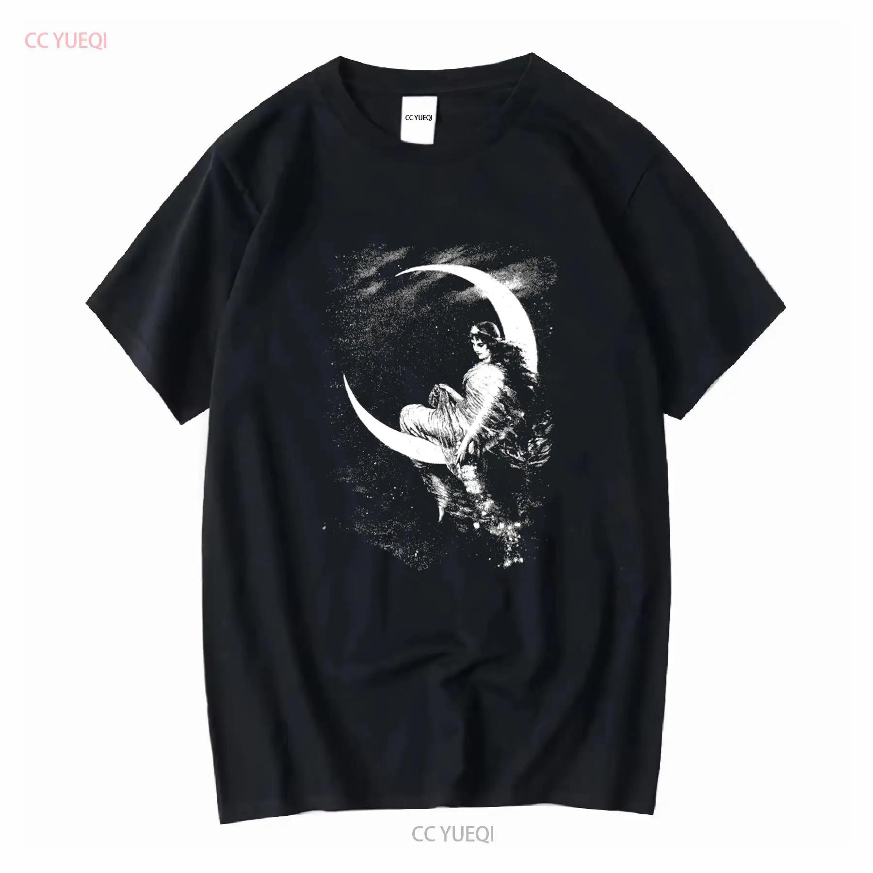 Vintage 90 S Hermann Kaulbach Fairy Of The Moon Black T Shirt Mens Sz 3XL USA Vintage Washed Soft Homme Unisex S разноцветный