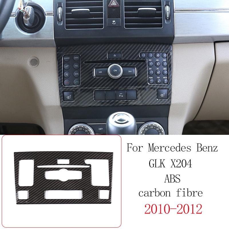 For Mercedes Benz GLK X204 2008-2015 ABS Carbon Fiber Car Center Console Decorative Panel Sticker Car Interior Accessories