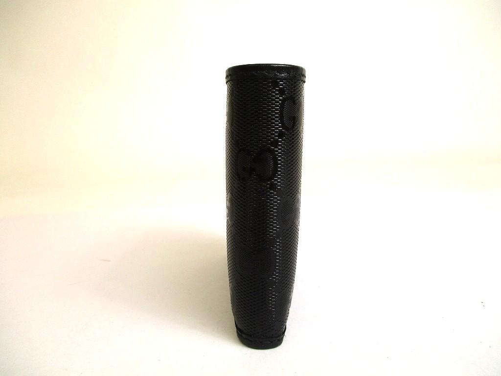 Authentisches GUCCI Imprimee Schwarzes Beschichtetes Canvas Leder Bifold Geldbörse #a770 Aufgearbeitet