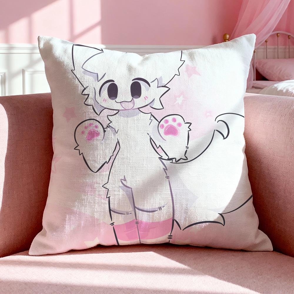 Character BBoykisser Cushion Cover Breathable Linen Pillowcase Summer Odorless EcoFriendly Invisible Zipper Washable