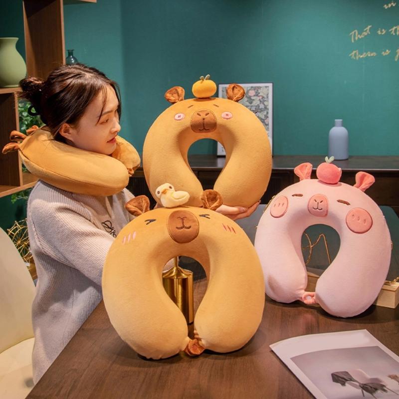 Cartoon Animal Neck Pillow Cute Travel Neck  Support for Kids Cartoon Animal Memory Foam Travel Pillow Cushion