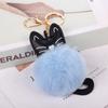 Cute Fur Ball Cat Soft Pompom Animal Tail Hair Ball Car Ladies Car Bag Accessories  Mom Gift Bag Charm
