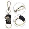 2Pcs Key Chains Elephant Shape Metal Cowhide Car Keychain Retro Leather Pendant GiftsBlack