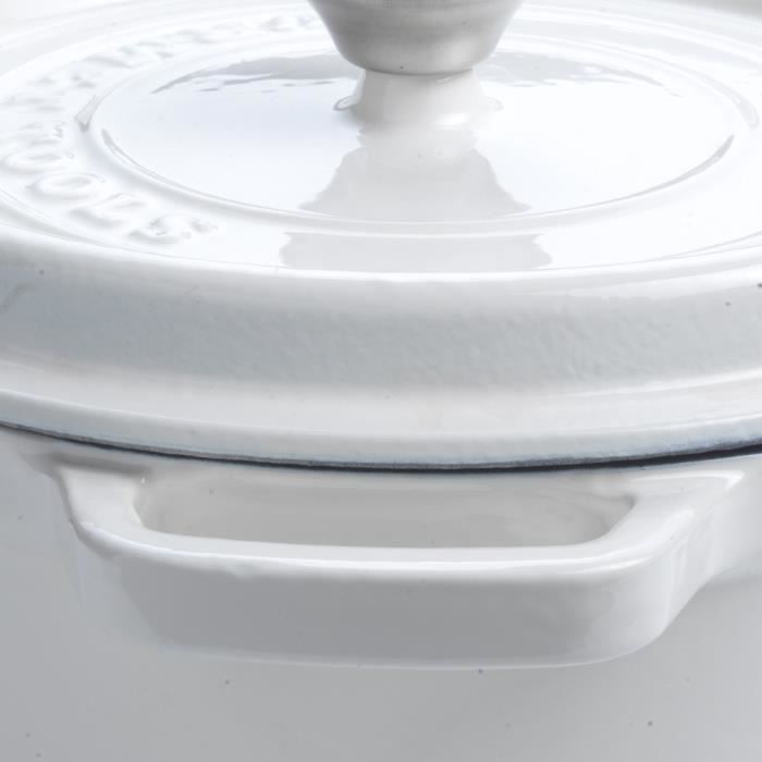 Cocotte pot en fonte rond 22cm Gourmet Tools blanc