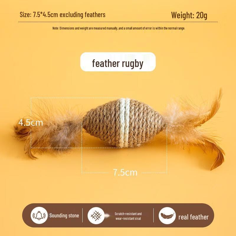 Interactive Feather Sisal Cat Toys - 5 Pack