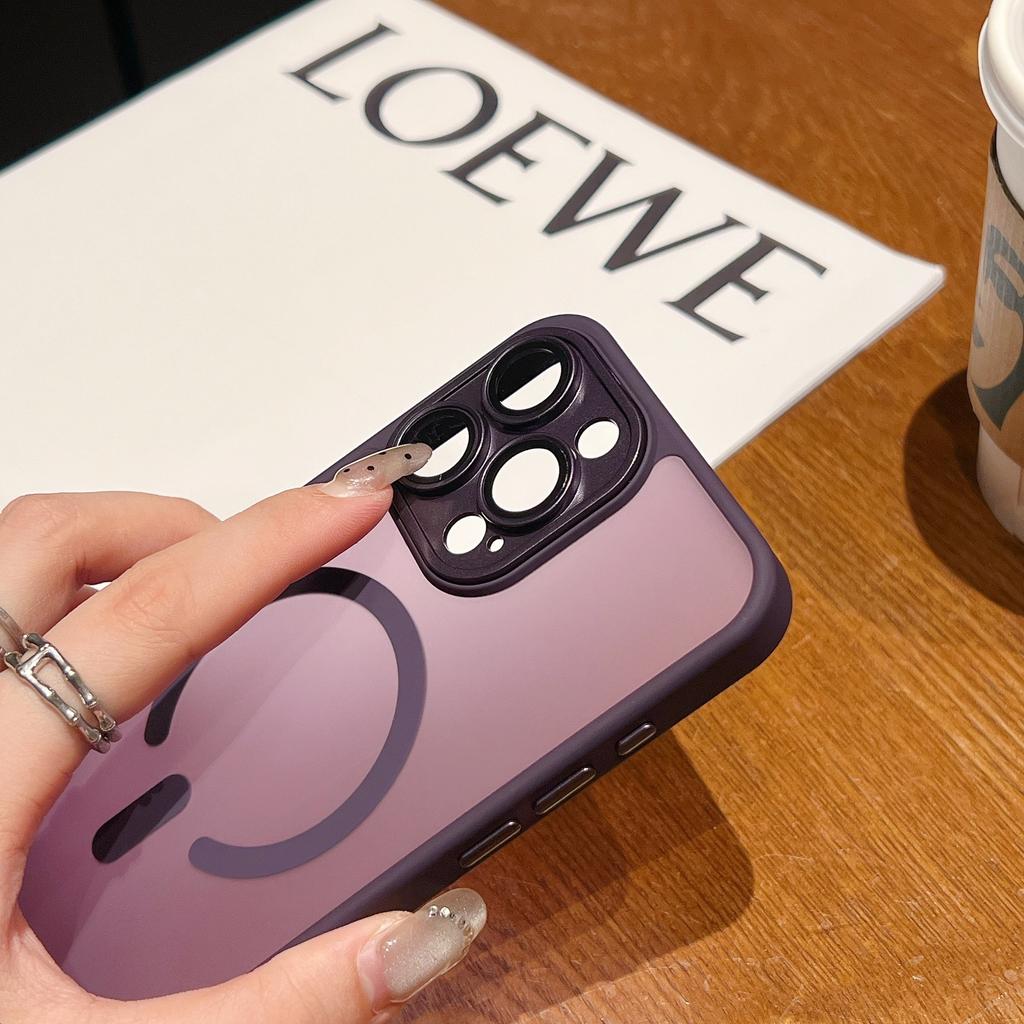 Applicable To iPhone16promax Matte Magnetic Mobile Phone Case Apple 15 Lens All-inclusive 14 Skin Feeling Anti-drop Cover 13
